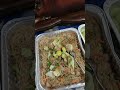 Lechon, Calamari, Chop Suey, Chicken Afritada, Seaweed, Lumpia, Paklay, Buko Salad, Pancit, Banana Q