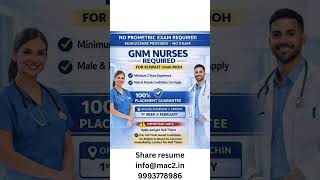 Kuwait MOH Hiring GNM Nurses | No Exam Required | Offline Interview Cochin