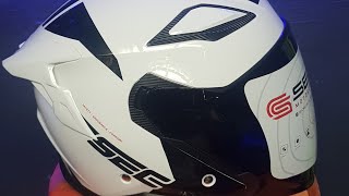 𝗦𝗘𝗖 𝗧𝗘𝗠𝗣𝗢 Half Face Helmet Dual Visor With Gloss Whiteblack Medium 2024