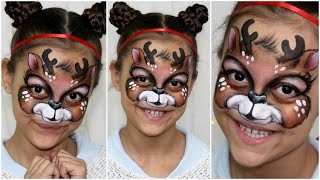 Christmas Reindeer — Face Painting & Makeup Tutorial Cute Christmas reindeer face painting tutorial, perfect for winter holidays, that both boys and girls will enjoy. Make your kids happy