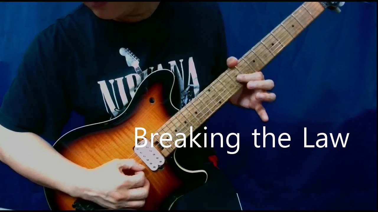 Breaking the law guitar cover youtube