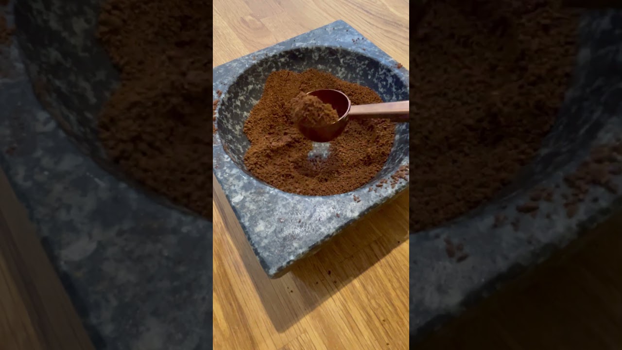 Mortar and Pestle Ground Coffee Beans