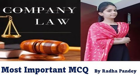 DDU Gorakhpur University | B. com 3rd semester | Company Law- 1 most important MCQ  By Radha Pandey