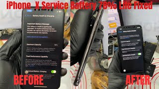 Ep101 | iPhone X Service Battery 78% Battery Health, Change Battery Fixed  | By Cellphone Repair.AB