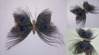 HOW TO MAKE PEACOCK FEATHERS EASY BUTTERFLY WALL HANGING | PEACOCK FEATHERS | BUTTERFLY WALL HANGING screenshot 2
