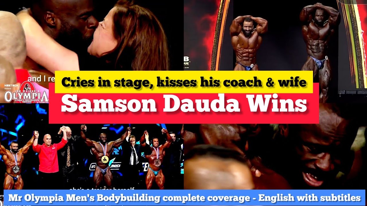 Samson Dauda Wins Mr Olympia 2024 - kisses wife in stage, Cries like a baby - Complete video