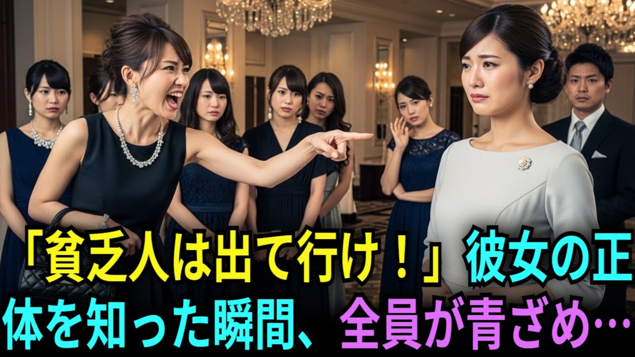「貧乏人は場違いよ」パーティーで地味な服装を嘲笑う同級生。数分後、黒塗りの高級車が到着し、業界の重鎮たちが彼女の前で頭を下げ…