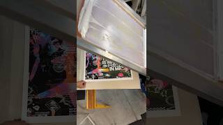 Mixed media silkscreen prints last week #screenprinting #mixedmedia #artprint