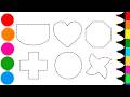 How to Draw Cute 2D Geometry Shapes | Drawing and Coloring Cute 2D Geometry Shapes