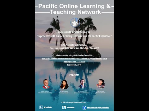 PacOnlineNet Webinar #1/2022 Experiences with Online Learning: Lessons from the Pacific Experience