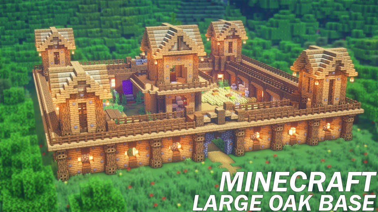 Large Oak Survival Base Tutorial | How to Build a Survival Base in ...