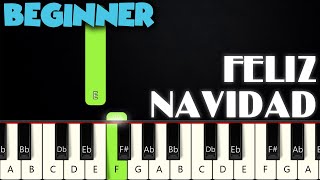 Video thumbnail of "Feliz Navidad | BEGINNER PIANO TUTORIAL + SHEET MUSIC by Betacustic"