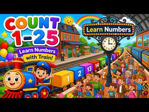 Learn to Count 1 to 25 with Number Train! 🚂 Counting Song for Kids & Toddlers