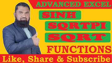 Math and Trigonometry Functions in Excel sinh sqrtpi sqrt