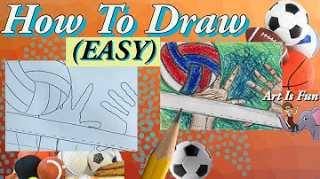 Volleyball  Smash  | Drawing for Beginners | Fun Drawing Tutorials