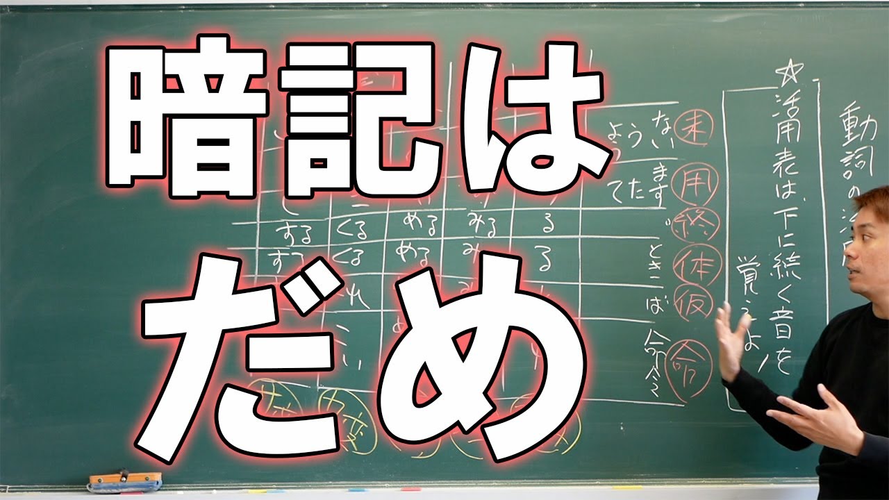【中学国語】動詞の活用表は音を暗記するな  用言の活用1【復習用】
