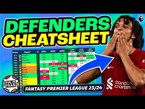 premier league fantasy draft cheat sheet