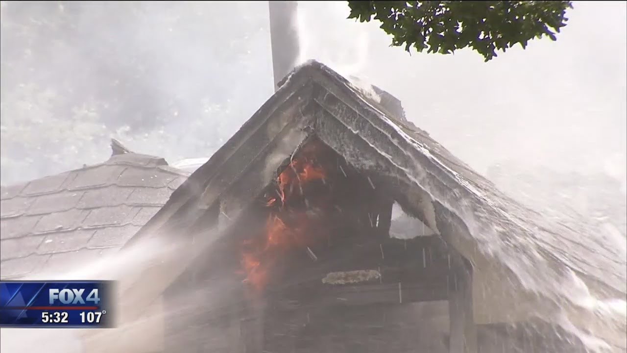North Richland Hills firefighters battle house fire in extreme heat