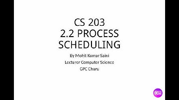 CS 203 2.2 process scheduling by Mohit Kumar Saini GPC Churu