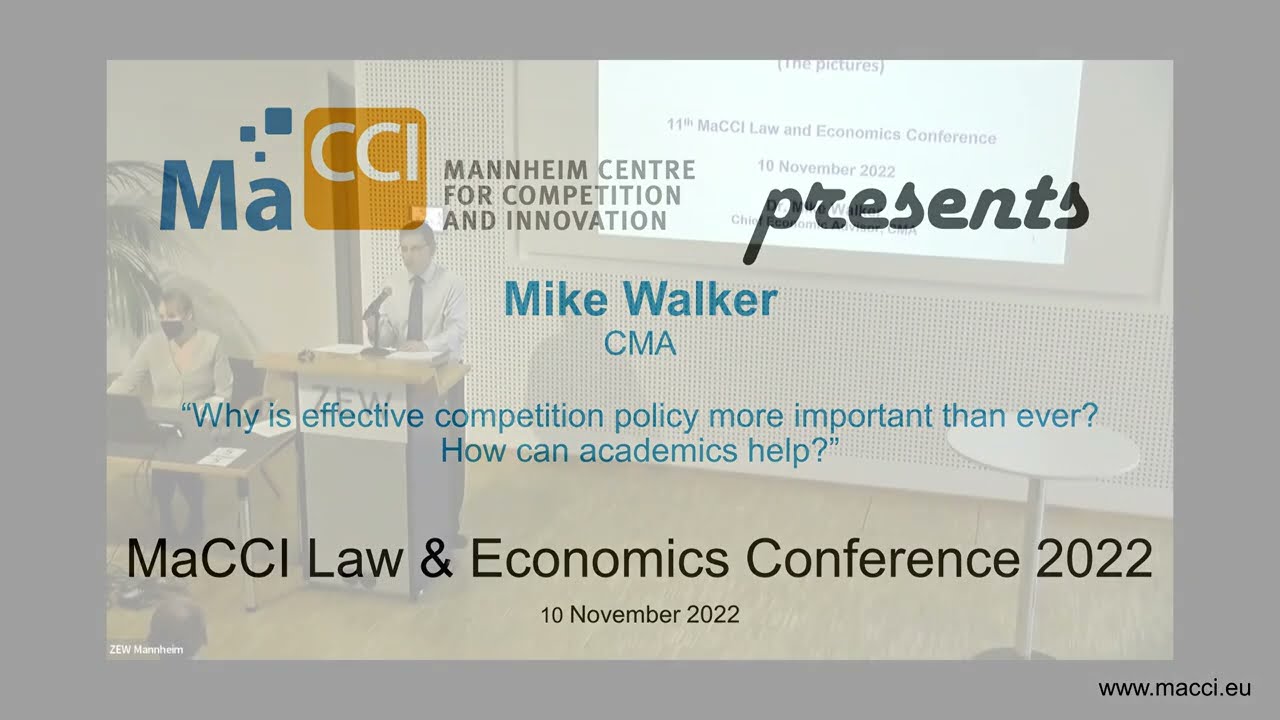 Keynote Mike Walker (CMA) - Why is effective competition policy more important than ever?