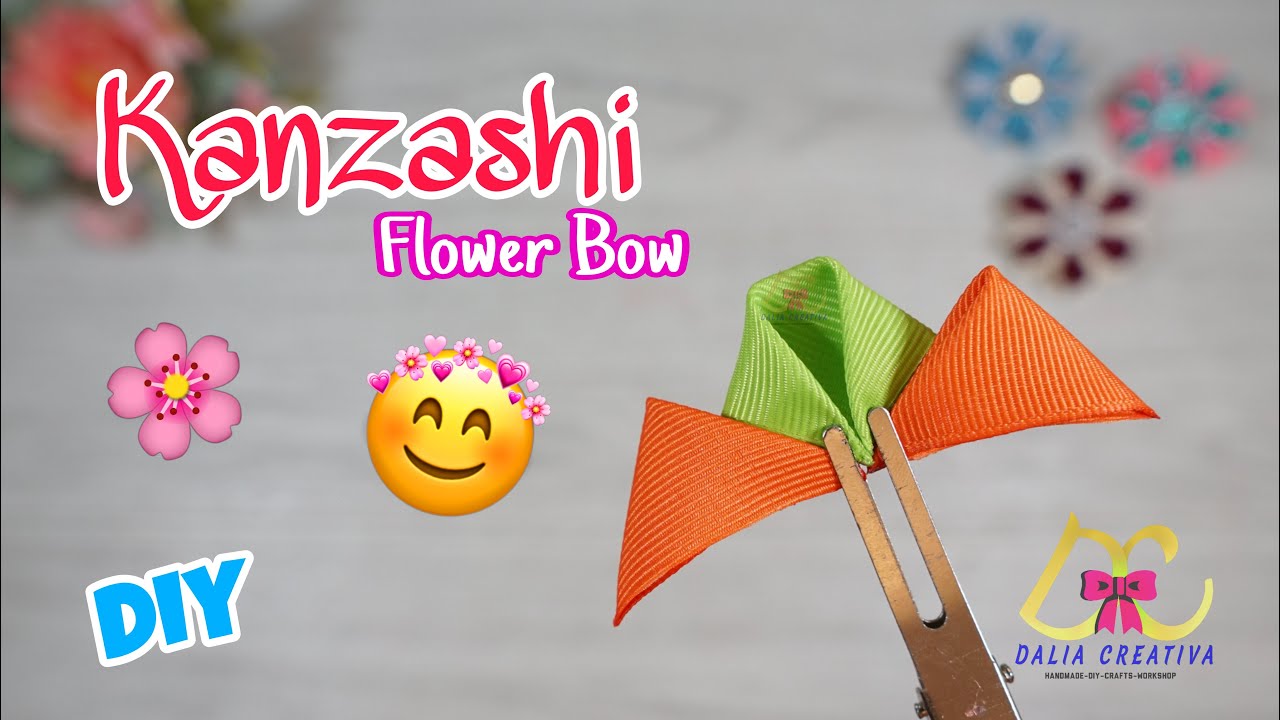 FLOR KANZASHI PASO A PASO / KANZASHI FLOWER / Laço Flor Kanzashi/ / PETALO TRIPLE #kanzashi #liston
