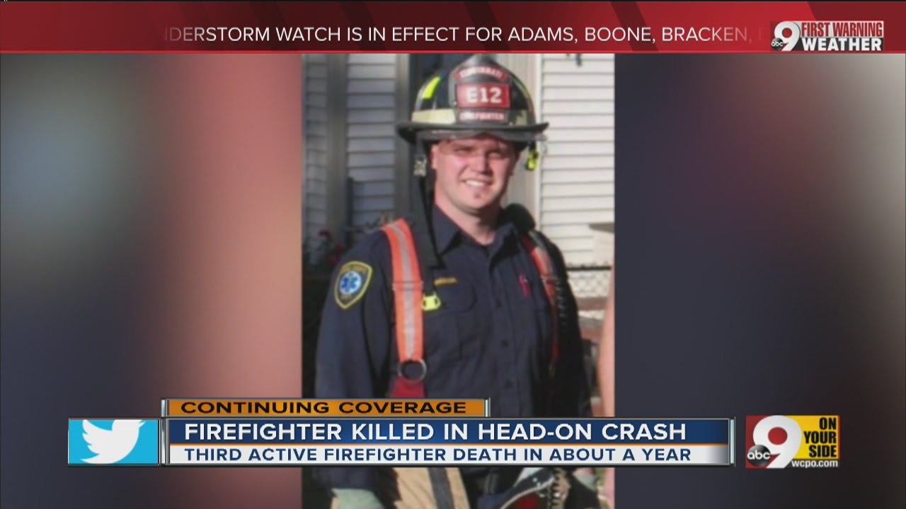 Cincinnati firefighter Jordan Pieniazek killed in head-on crash - YouTube