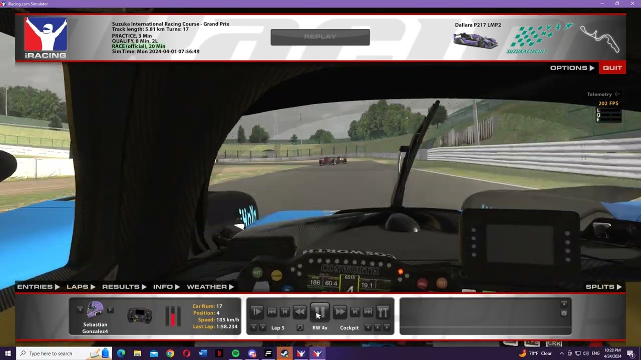 Wet weather Racing in iRacing