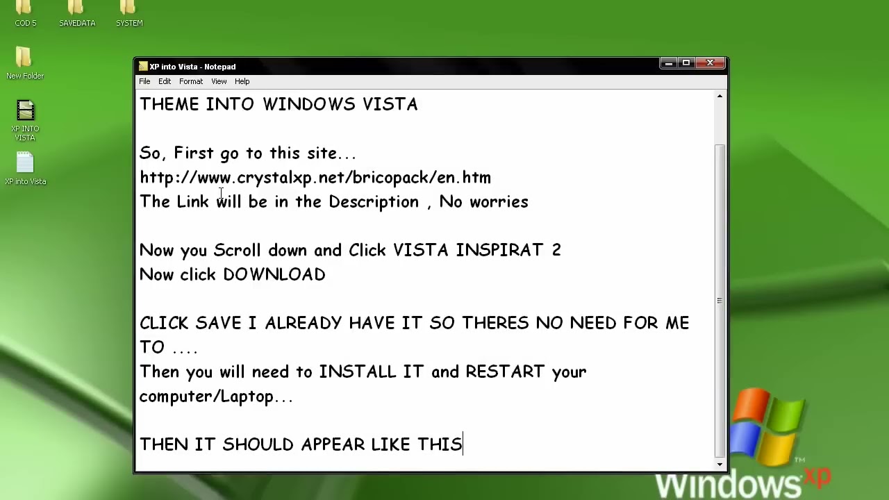 How to change Windows XP into Windows Vista Theme ® (HD)