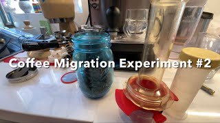 Coffee Migration using Spent Coffee and Whole Beans in Transparent Portafilter, Espresso