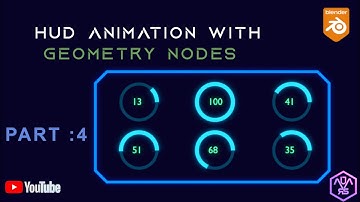 How to create a sci-fi HUD elements with geometry nodes in blender :Part 4(Blender 3.5 Tutorial)