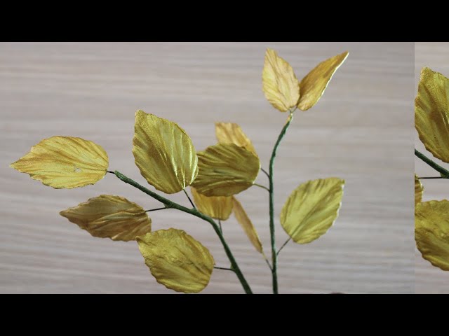 Fondant gold leaves