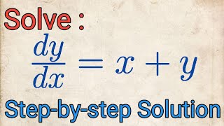 Solve: dy/dx=x+y|| 1st order ODE||Substitution Method