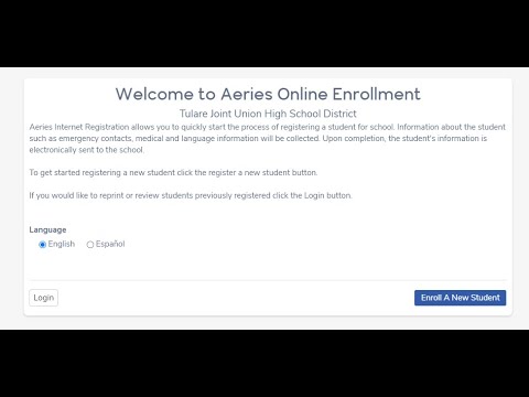 How to use Aeries Registration Portal