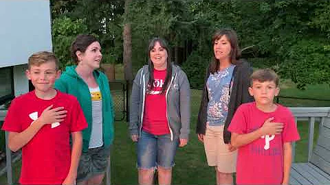 Funchion sisters sing National Anthem with help fr...