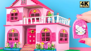 DIY Miniature Cardboard House ❤️ Build Amazing Two Floor Carton House Have Four Pink Room For Kitten