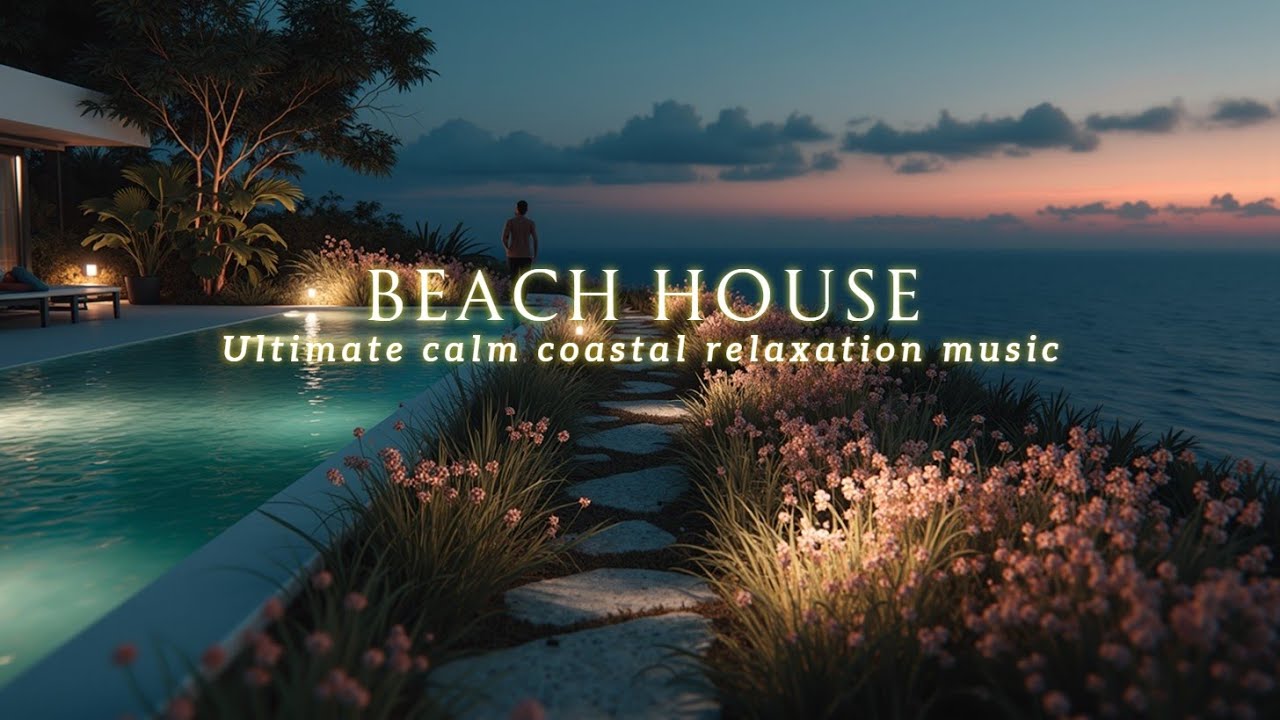 Расслабляющая лаундж-музыка заката в пляжном домике и океанские волны 🌊🎶🎧