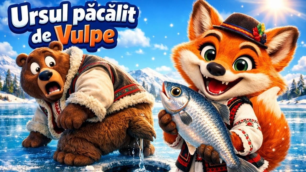 🐻 Ursul păcălit de Vulpe 🦊| Vulpea cea șireată ❄️ | Poveste clasică pentru copii 🎶TraLaPici
