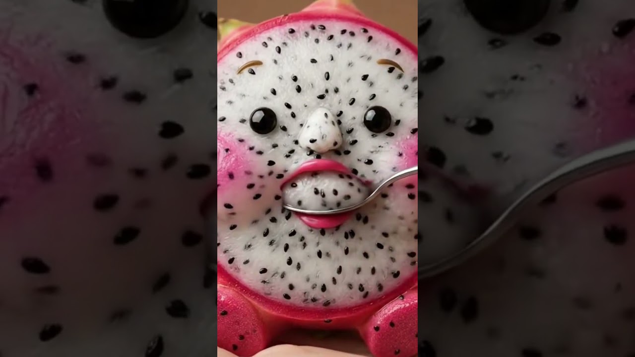 Ai dragon fruit eating food.