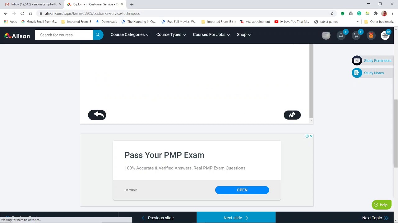 Alison Diploma in Customer Service 2017 revised reading Module 1, second video