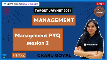 Management PYQ session by Charu Goyal Management | Part 2 | Target NTA-UGC NET Paper-1 for 2020-21