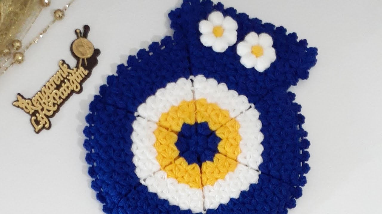 EN ÇOK SİPARİŞ ALAN NAZAR BONCUKLU YUVARLAK KESE LİF YAPIMI/TAKIMLİF#rengarenklifvepatigim #keselif