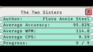 "The Two Sisters" - CozyTyper Gameplay (WPM 115 Story Completion in 1 Attempt)