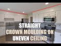 How to install crown moulding on uneven ceiling - hide wavy ceiling with crown