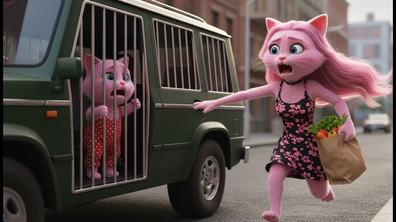 😿 Brave Mother Cat Saves Her Kitten from a Dangerous Vehicle 🚗💔 | AI Cat Story #catstories #aicats