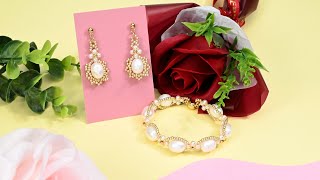 How to Make Beaded Bracelet and Earrings with Pearls | Pearl Jewelry Design | Pandahall DIY Tutorial