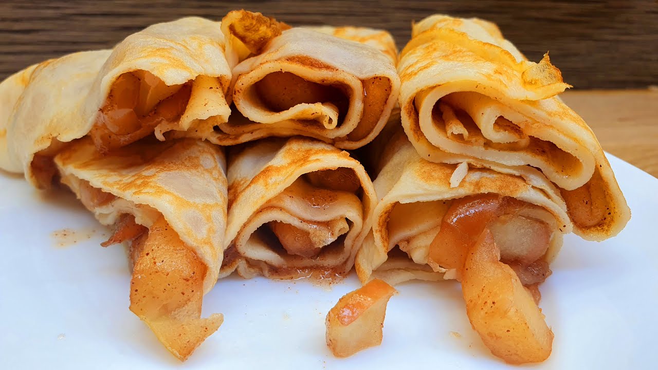 Pfannkuchen mit Äpfeln, perfektes leichtes Frühstück für die ganze ...