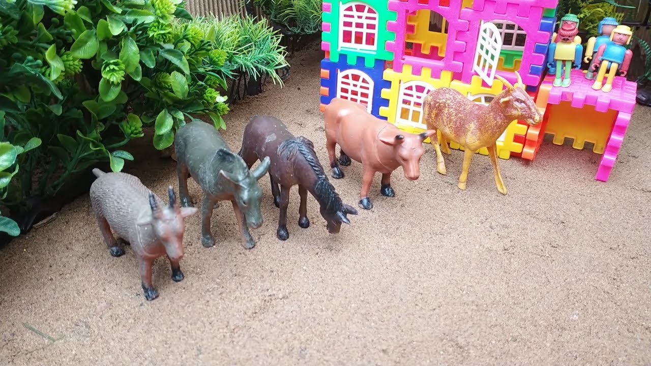 Diy how to make Animals farm diorama with house for cow barn horse