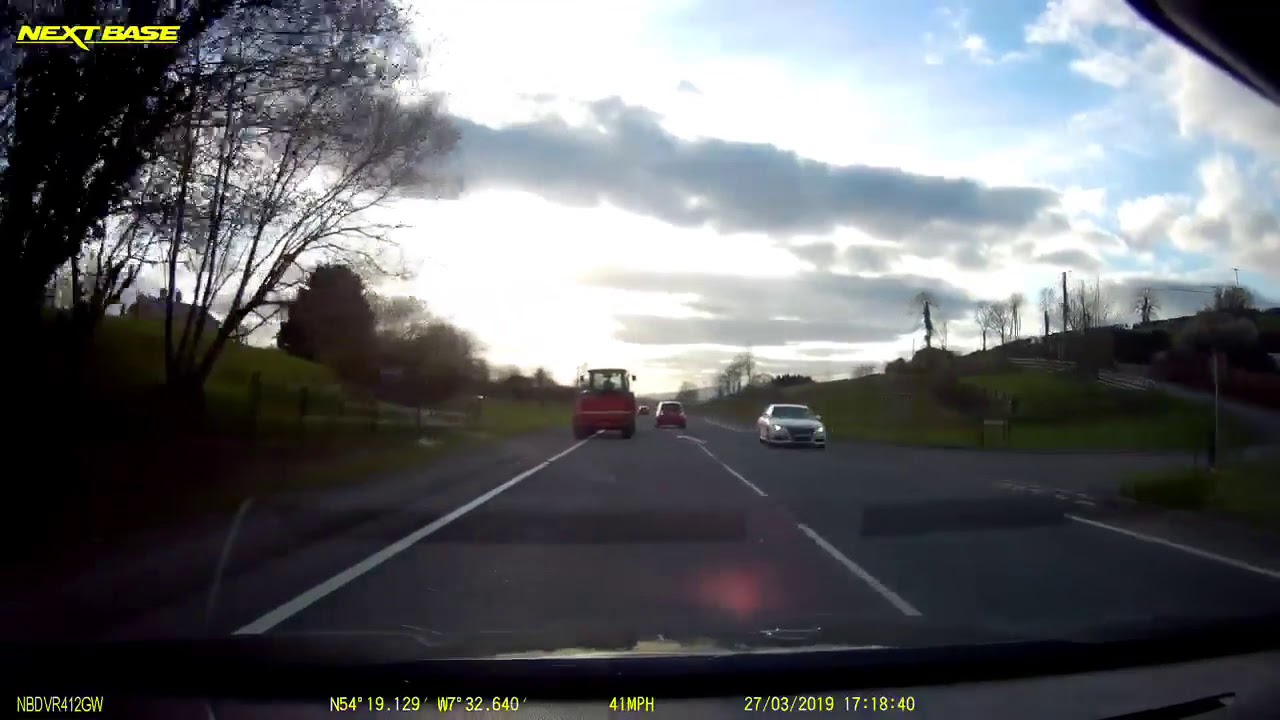 How not to pass a tractor, Lisbellaw road Enniskillen (Dash cam Drivers