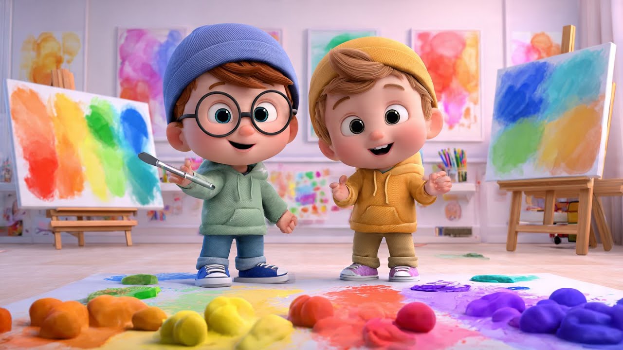 "Learning Colors for Kids Yellow, Orange, Pink, Purple🌈 | Kiddimo Color Friends Song"