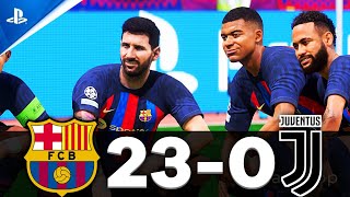 FIFA 23 - MESSI, RONALDO, MBAPPE, NEYMAR, ALL STARS |FC BARCELONA 23-0 JUVENTUS | UCL Final